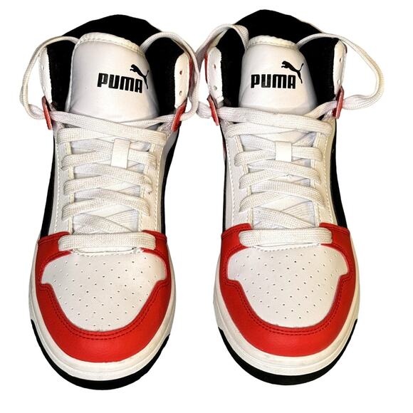 Puma Other - PUMA YOUTH RED/WHITE/BLACK HIGH TOP SNEAKERS SIZE 5.5C SOFT FOAM INSOLE
